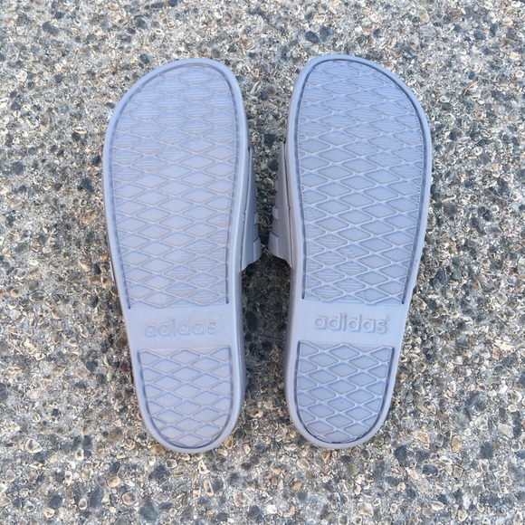 GREY ADIDAS ADILETTE CLOUDFOAM STRIPES SLIDE MONO - Picture 3 of 7
